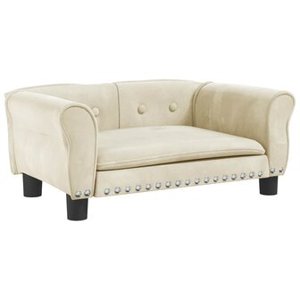 Hondenmand 70x45x30 cm fluweel cr&egrave;mekleurig 2