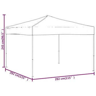 Partytent inklapbaar 3x3 m zwart 8