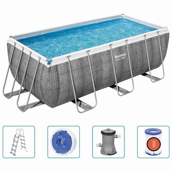 Bestway Zwembadset Power Steel rechthoekig 412x201x122 cm 2