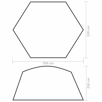 Zwembadtent 590x520x250 cm stof groen 8