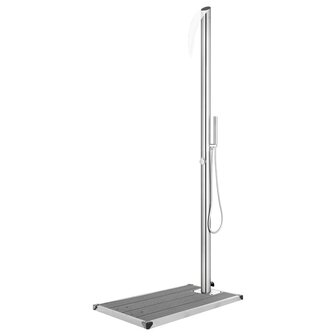 Buitendouche met grijze basis 225 cm roestvrij staal 1