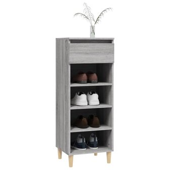 Schoenenkast 40x36x105 cm bewerkt hout grijs sonoma 4
