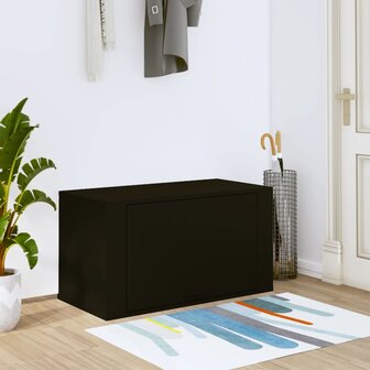 Wandschoenenkast 70x35x38 cm bewerkt hout zwart 1