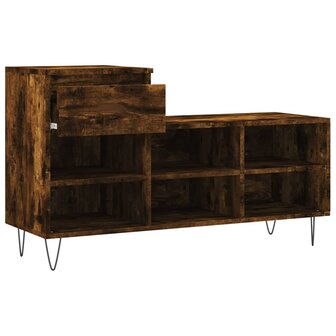 Schoenenkast 102x36x60 cm bewerkt hout gerookt eikenkleurig 6