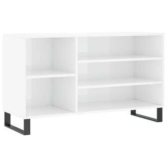 Schoenenkast 102x36x60 cm bewerkt hout hoogglans wit 2
