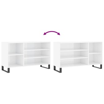 Schoenenkast 102x36x60 cm bewerkt hout hoogglans wit 7