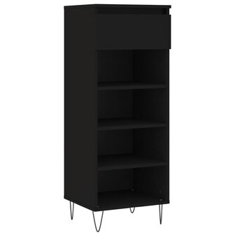 Schoenenkast 40x36x105 cm bewerkt hout zwart 2