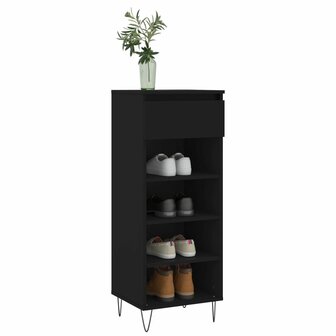 Schoenenkast 40x36x105 cm bewerkt hout zwart 3