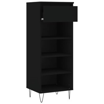 Schoenenkast 40x36x105 cm bewerkt hout zwart 6