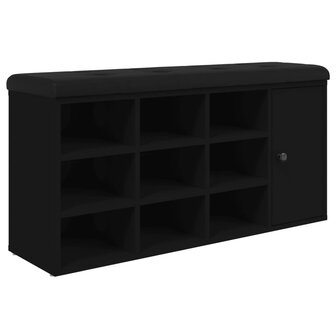 Schoenenbank 102x32x50 cm bewerkt hout zwart 2