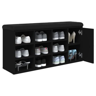 Schoenenbank 102x32x50 cm bewerkt hout zwart 4