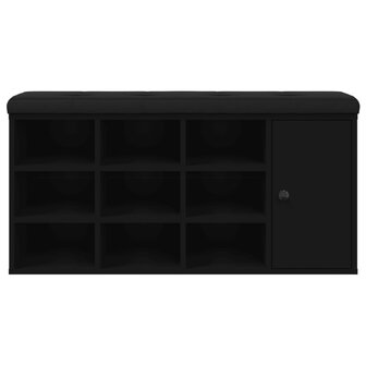 Schoenenbank 102x32x50 cm bewerkt hout zwart 5