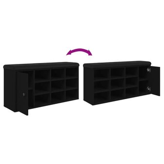 Schoenenbank 102x32x50 cm bewerkt hout zwart 9