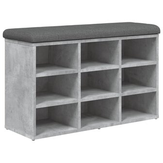 Schoenenbank 82x32x50 cm bewerkt hout betongrijs 2
