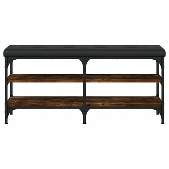 Schoenenbank 102x32x47 cm bewerkt hout gerookt eikenkleurig 5