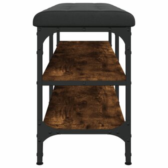 Schoenenbank 102x32x47 cm bewerkt hout gerookt eikenkleurig 6