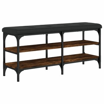 Schoenenbank 102x32x47 cm bewerkt hout gerookt eikenkleurig 7