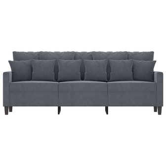 Driezitsbank 180 cm fluweel donkergrijs 3