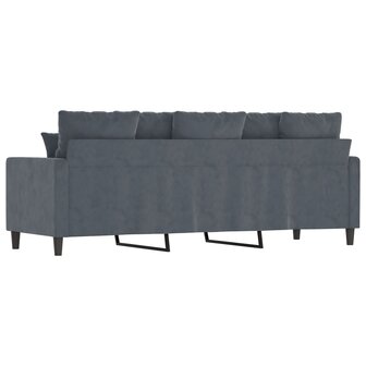 Driezitsbank 180 cm fluweel donkergrijs 5
