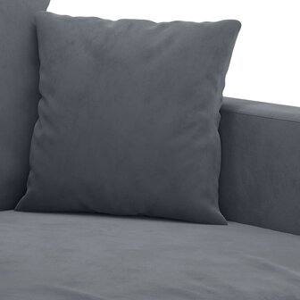 Driezitsbank 180 cm fluweel donkergrijs 6