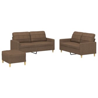 4-delige Loungeset met kussens stof bruin 2