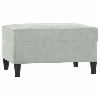 3-delige Loungeset met kussens fluweel lichtgrijs 5
