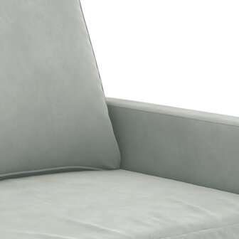 3-delige Loungeset met kussens fluweel lichtgrijs 6