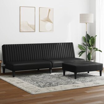 2-delige Loungeset kunstleer zwart 1