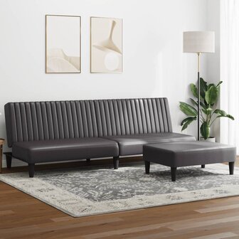 2-delige Loungeset kunstleer grijs 1