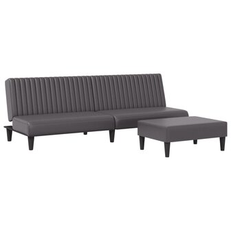 2-delige Loungeset kunstleer grijs 2