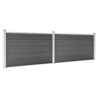 Schuttingpanelenset 353x105 cm HKC zwart  2