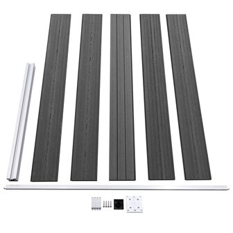 Schuttingpanelenset 353x105 cm HKC zwart  6