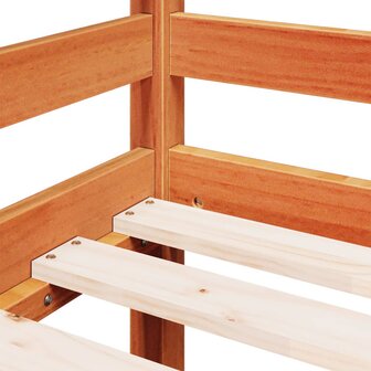 Kinderhoogslaper met ladder 80x200 cm massief grenenhout bruin 7