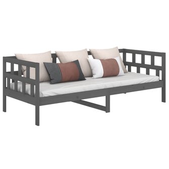 Slaapbank massief grenenhout grijs 80x200 cm 3