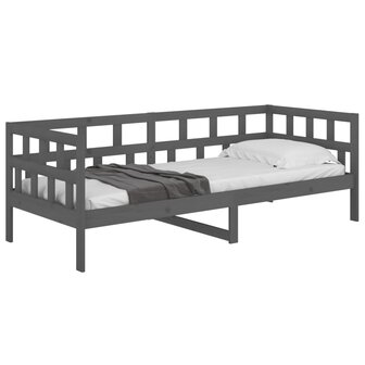 Slaapbank massief grenenhout grijs 80x200 cm 6