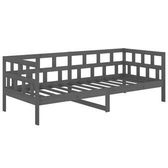 Slaapbank massief grenenhout grijs 80x200 cm 7