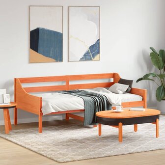 Slaapbank zonder matras 90x190 cm massief grenenhout wasbruin 1