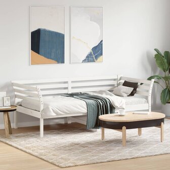 Slaapbank zonder matras 75x190 cm massief grenenhout wit 1