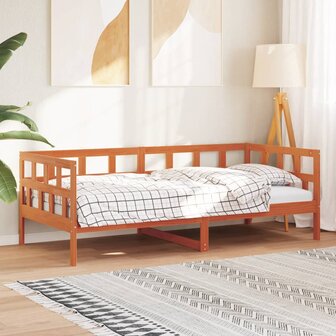 Slaapbank zonder matras 90x190 cm massief grenenhout wasbruin 4
