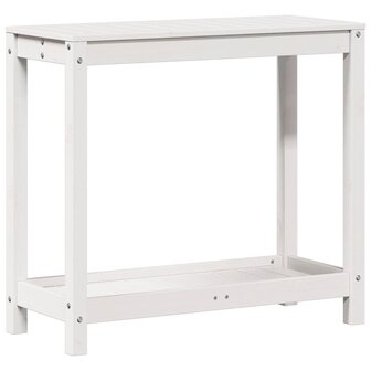 Oppottafel met schap 82,5x35x75 cm massief grenenhout wit 2