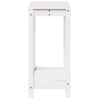 Oppottafel met schap 82,5x35x75 cm massief grenenhout wit 6