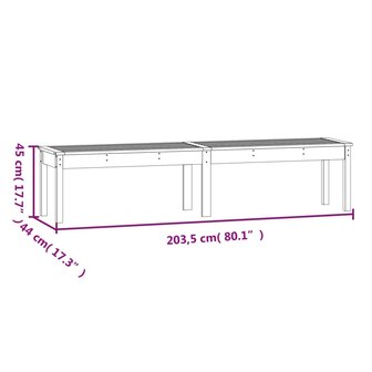 Tuinbank 2-zits 203,5x44x45 cm massief grenenhout honingbruin 8