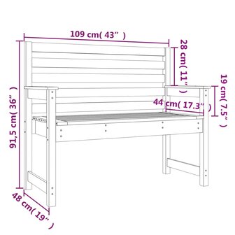 Tuinbank 109x48x91,5 cm massief grenenhout 7