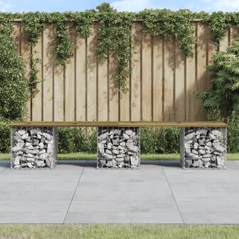 Tuinbank schanskorfontwerp 203x31x42 cm ge&iuml;mpregneerd hout 1