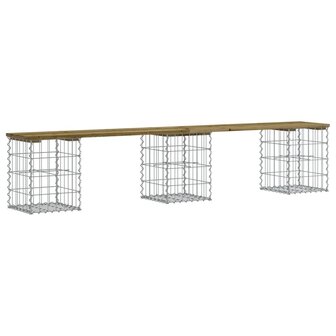 Tuinbank schanskorfontwerp 203x31x42 cm ge&iuml;mpregneerd hout 2