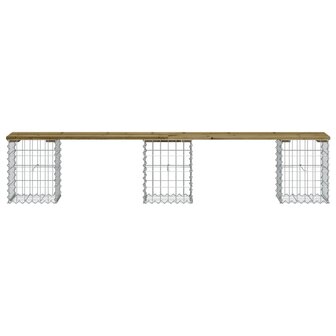 Tuinbank schanskorfontwerp 203x31x42 cm ge&iuml;mpregneerd hout 3
