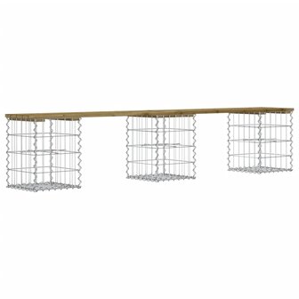 Tuinbank schanskorfontwerp 203x31x42 cm ge&iuml;mpregneerd hout 5
