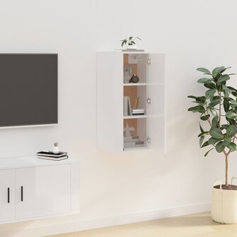 Tv-wandmeubel 40x34,5x80 cm hoogglans wit 4