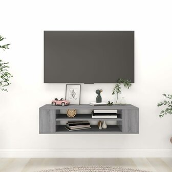 Tv-hangmeubel 100x30x26,5 cm bewerkt hout grijs sonoma eiken 1