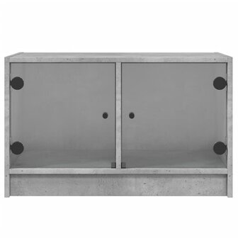 Tv-meubel met glazen deuren 68x37x42 cm betongrijs 6